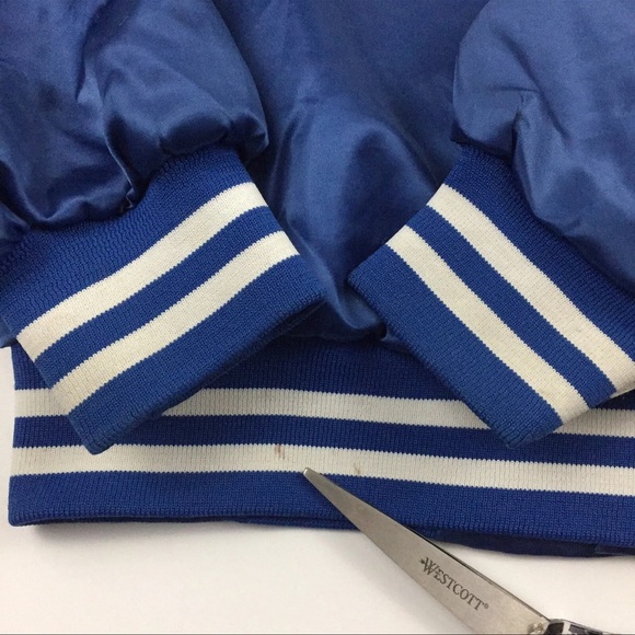 Vtg 80s Mickey Mouse Varsity Jacket Disney Nylon Satin Coaches USA Chalk Line M - Picture 3 of 13